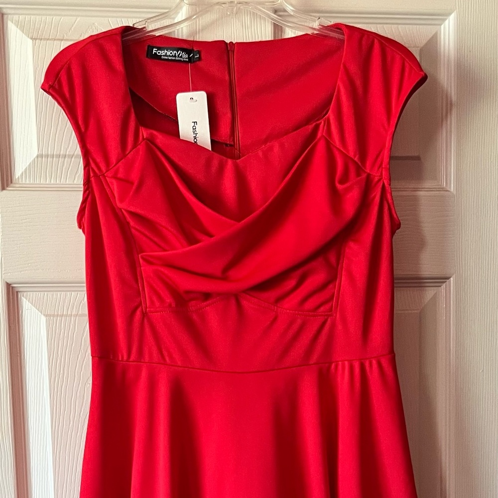 **Red Knee Length Dress**